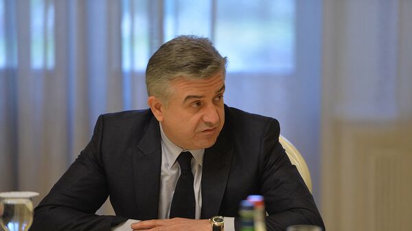 Врио Премьер-министра Армении Карен Карапетян на заседании Совета Безопасности (24 апреля 2018). Ереван - Sputnik Արմենիա