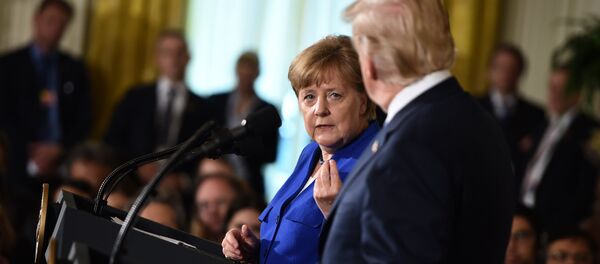 Пресс-конференция канцлера Германии Ангелы Меркель и президента США Дональда Трампа в Восточном зале Белого дома (27 апреля 2018). Вaшингтон, округ Кoлумбия, СШA - Sputnik Армения