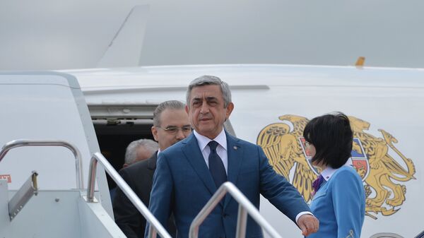 Прилёт в Уфу Президента Республики Армения Сержа Саргсяна - Sputnik Армения