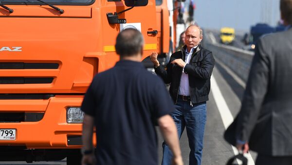 Президент РФ В. Путин принял участие в открытии Крымского моста - Sputnik Արմենիա