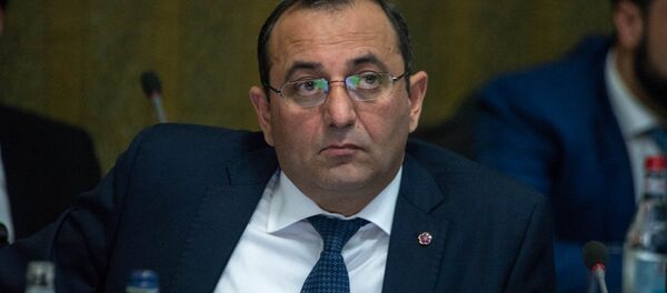 Министр экономического развития и инвестиций Армении Арцвик Минасян на заседании правительства (17 мая 2018). Еревaн - Sputnik Արմենիա