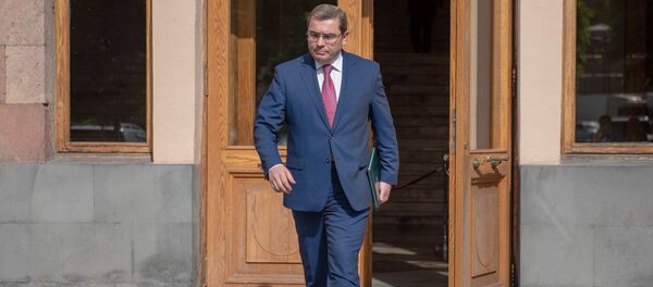 Председатель КГД Давид Ананян возле Дома правительства после внеочередного заседания (22 мая 2018). Еревaн - Sputnik Արմենիա