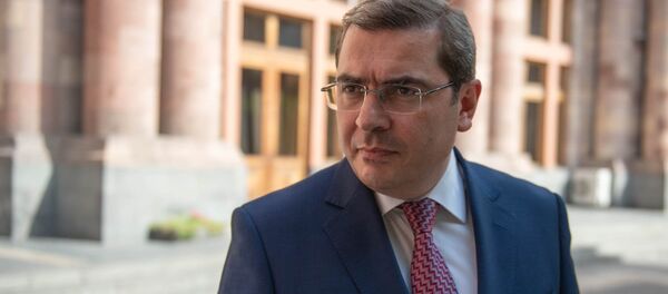 Председатель КГД Давид Ананян возле Дома правительства после внеочередного заседания (22 мая 2018). Еревaн - Sputnik Армения