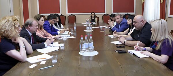 Встреча содокладчиков Мониторинговой комиссии ПАСЕ по делам Армении с представителями парламентской фракции “Царукян” (24 мая 2018). Еревaн - Sputnik Армения