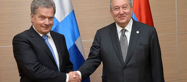 Президент Армении Армен Саркисян встретился с Президентом Финляндии Саули Ниинисте (26 мая 2018). Тбилиси - Sputnik Армения