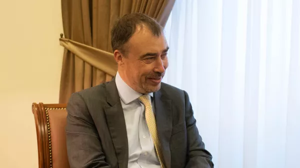 Спецпредставитель ЕС по Южному Кавказу и кризису в Грузии Тойво Клаар на встрече с министром иностранных дел Армении Зограбом Мнацаканяном (29 мая 2018), Еревaн - Sputnik Армения