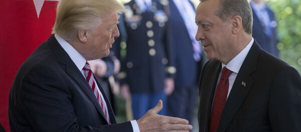 Президент США Дональд Трамп встречает президента Турции Реджепа Тайипа Эрдогана в Белом доме (16 мая 2017). Вашингтон, СШA - Sputnik Армения