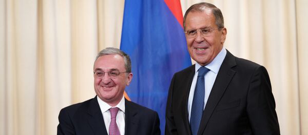 Встреча глав МИД Армении и России Зограба Мнацаканяна и Сергея Лаврова (7 июня 2018). Москвa - Sputnik Армения