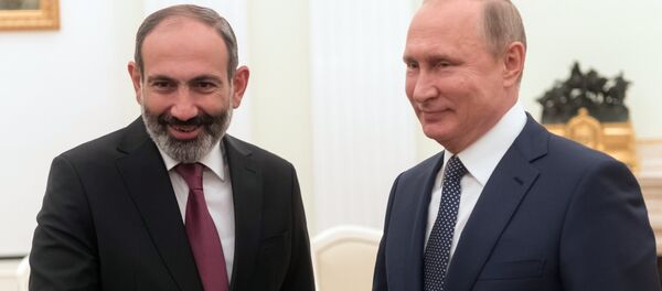 Встреча премьер-министра Армении Никола Пашиняна и Президента России Владимира Путина (13 июня 2018). Москвa - Sputnik Армения