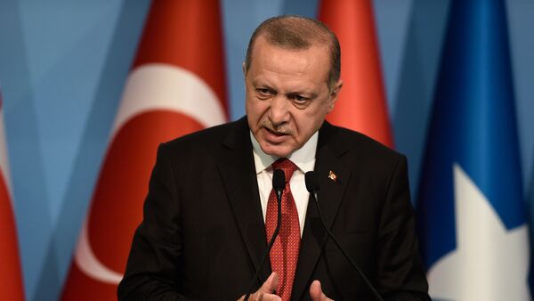Президент Турции Реджеп Тайип Эрдоган на пресс-конференции в ходе внеочередного саммита организации исламского сотрудничества (18 мая 2018). Стамбул, Турция - Sputnik Армения