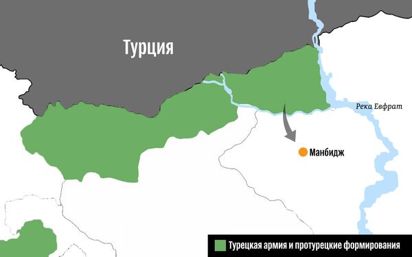 Северо-западные районы Сирии, подконтрольные турецкой армии и протурецким формированиям - Sputnik Армения