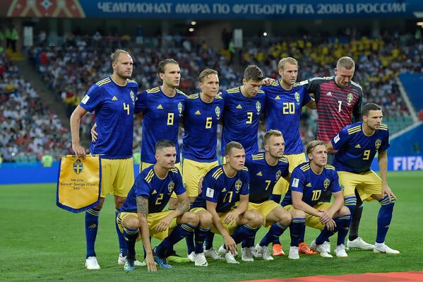 Сборная Швеции по футболу перед матчем Германия - Швеция (23 июня 2018). Сочи - Sputnik Армения