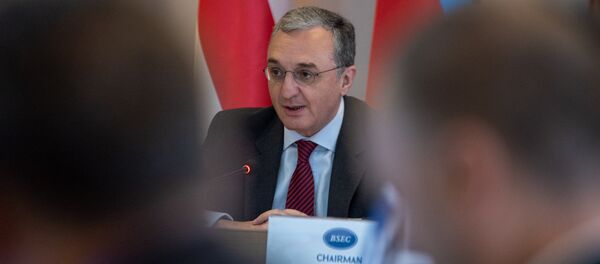 Министр иностранных дел Армении Зограб Мнацаканян на 38-ом заседании глав МИД ОЧЭС (27 июня 2018). Еревaн - Sputnik Армения