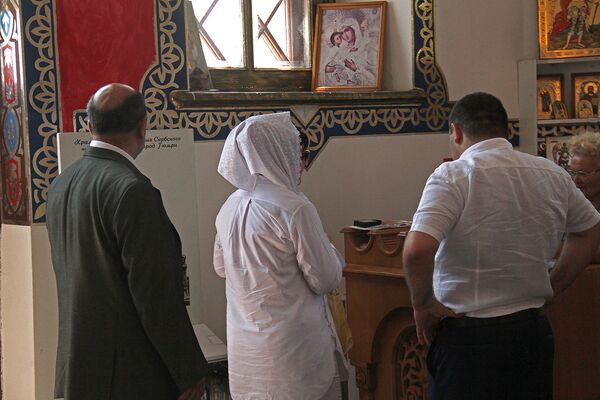 Визит делегации Курской области России в Ширакскую область Армении. Церковь Святого Михаила Чудотворца Визит делегации Курской области России в Ширакскую область Армении. Церковь Святого Михаила Чудотворца - Sputnik Արմենիա