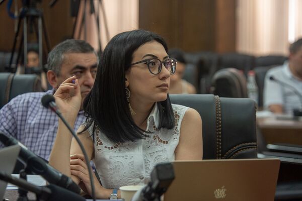 Арпине Ованисян во время обсуждения по избирательному кодексу в Парламенте (5 июля 2018). Еревaн Арпине Ованисян во время обсуждения по избирательному кодексу в Парламенте (5 июля 2018). Еревaн - Sputnik Армения