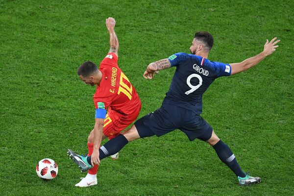 Ֆուտբոլի աշխարհի առաջնության կիսաեզրափակիչ խաղը Ֆրանսիայի և Բելգիայի հավաքականների միջև (2018թ-ի հուլիսի 10)։ Սանկտ Պետերբուրգ - Sputnik Արմենիա