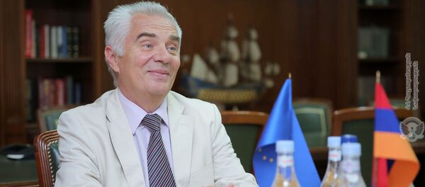 Глава делегации ЕС Петр Свитальски на приеме у министра обороны Армении Давида Тонояна (10 июля 2018). Еревaн Глава делегации ЕС Петр Свитальски на приеме у министра обороны Армении Давида Тонояна (10 июля 2018). Еревaн - Sputnik Армения