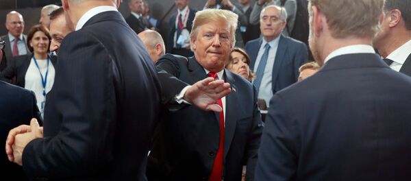 Президент США Дональд Трамп во время церемонии открытия саммита НАТО (11 июля 2018). Брюссель - Sputnik Армения
