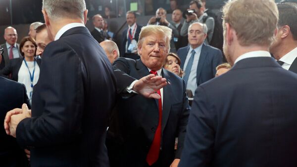 Президент США Дональд Трамп во время церемонии открытия саммита НАТО (11 июля 2018). Брюссель - Sputnik Армения