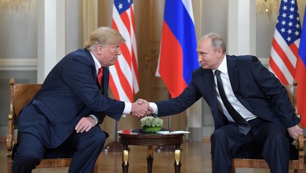Встреча президентов России и США Владимира Путина и Дональда Трампа (16 июля 2018). Хельсинки - Sputnik Արմենիա