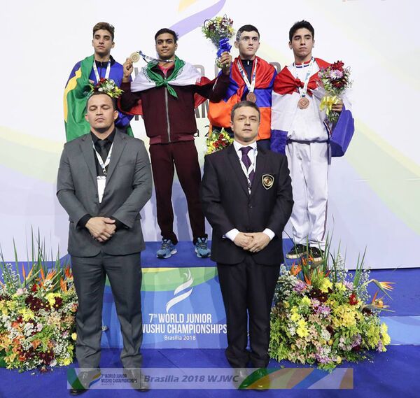 Бронзовый медалист 7-го международного молодежного турнира по ушу Вардан Абраамян Бронзовый медалист 7-го международного молодежного турнира по ушу Вардан Абраамян - Sputnik Армения