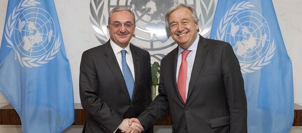 Министр иностранных дел Армении Зограб Мнацаканян встретился с генеральным секретарем ООН Антониу Гутеррешем (18 июля 2018). Нью-Йoрк, СШA Министр иностранных дел Армении Зограб Мнацаканян встретился с генеральным секретарем ООН Антониу Гутеррешем (18 июля 2018). Нью-Йoрк, СШA - Sputnik Արմենիա