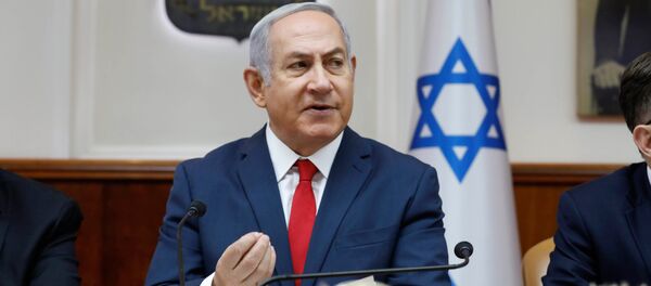 Премьер-министр Израиля Биньямин Нетаньяху во время еженедельного заседания Кабинета министров (8 июля 2018). Иерусалим - Sputnik Армения