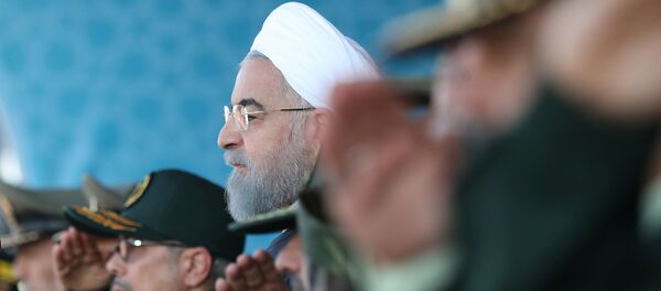 Президент Ирана Хасан Роухани на ежегодном военном параде (22 сентября 2017). Тегеран, Иран Президент Ирана Хасан Роухани на ежегодном военном параде (22 сентября 2017). Тегеран, Иран - Sputnik Армения
