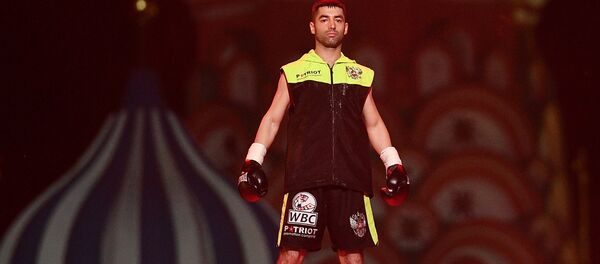 Миша Алоян перед поединком против Марвина Солано в рамках празднования Дня российского бокса (22 июля 2018). Москвa - Sputnik Армения