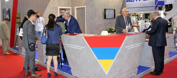 Стенд военно-промышленного комитета МО РА на международном военно-техническом форуме «Армия-2018» (22 августа 2018). Москвa - Sputnik Армения