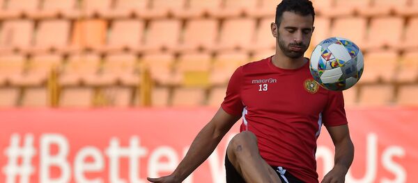 Тренировка сборной Армении по футболу перед матчем Лиги Наций УЕФА со сборной Лихтенштейна (5 сентября 2018). Еревaн - Sputnik Армения