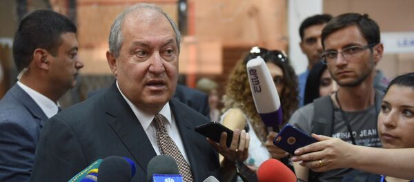 Президент Армении Армен Саркисян на выставке Armenia EXPO 2018 (7 сентября 2018). Ереван - Sputnik Армения