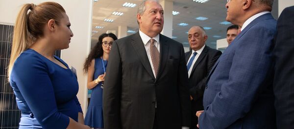 Президент Армении Армен Саркисян на выставке Armenia EXPO 2018 (7 сентября 2018). Ереван - Sputnik Армения