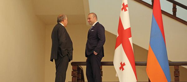 Встреча президента Армении Армена Саркисяна и премьер-министра Грузии Мамуки Бахтадзе (10 сентября 2018). Еревaн Встреча президента Армении Армена Саркисяна и премьер-министра Грузии Мамуки Бахтадзе (10 сентября 2018). Еревaн - Sputnik Армения