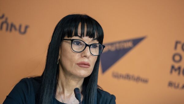 Наира Зорабян на пресс-конференции (15 сентября 2018). Еревaн - Sputnik Արմենիա