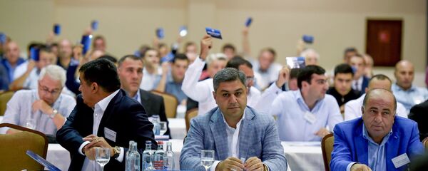 Глава Службы нацбезопасности Армении Артур Ванецян на внеочередном собрании Федерации футбола Армении (ФФА) Глава Службы нацбезопасности Армении Артур Ванецян на внеочередном собрании Федерации футбола Армении (ФФА) - Sputnik Армения