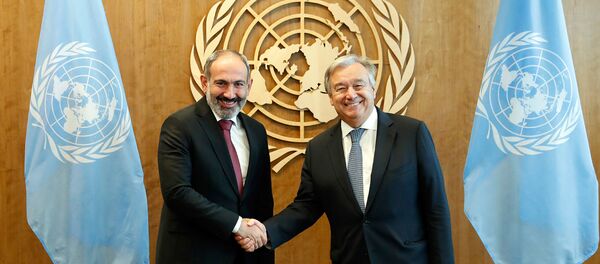 Премьер-министр Армении Никол Пашинян встретился с Генеральным секретарем ООН Антониу Гутерришем (24 сентября 2018). Нью Йорк - Sputnik Армения