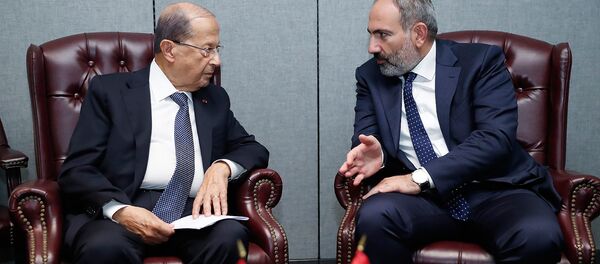 Премьер-министр Никол Пашинян встретился с президентом Ливана Мишелем Ауном (25 сентября 2018). Нью-Йорк - Sputnik Армения