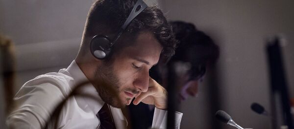 Переводчики на работе в первый день 73-х общих прениях Генеральной Ассамблеи ООН (25 сентября 2018). Нью-Йорк Переводчики на работе в первый день 73-х общих прениях Генеральной Ассамблеи ООН (25 сентября 2018). Нью-Йорк - Sputnik Армения