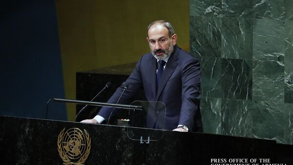 Премьер-министр Армении Никол Пашинян на заседании ГА ООН - Sputnik Արմենիա