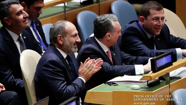 Премьер-министр Армении Никол Пашинян на заседании ГА ООН - Sputnik Армения