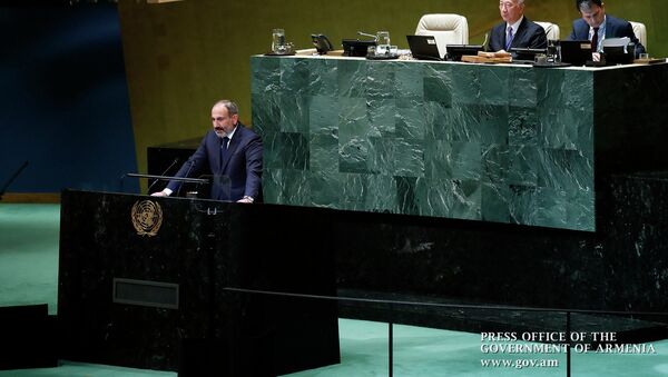 Выступление премьер-министра Армении Никола Пашиняна на Генеральной ассамблее ООН (25 сентября 2018). Нью-Йорк - Sputnik Армения
