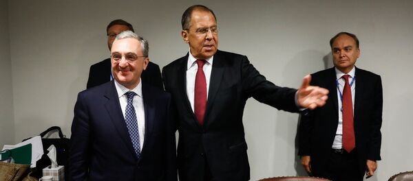 Встреча глав МИД Армении и России Зограба Мнацаканяна и Сергея Лаврова (26 сентября 2018). Нью-Йорк - Sputnik Армения