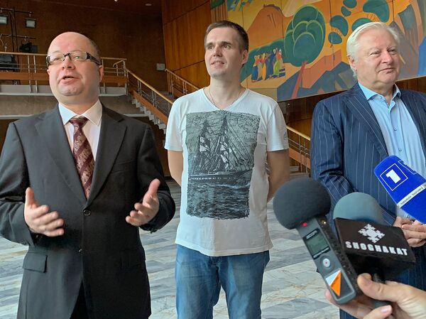 Брифинг спектакля Хиты Бродвея в театре Сундукяна (1 октября 2018). Еревaн - Sputnik Армения