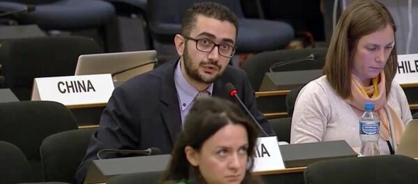 Руководитель службы миграции министерства территориального управления и развития Армении Армен Казарян на 69-ом заседании УВКБ (5 октября 2018). Женева Руководитель службы миграции министерства территориального управления и развития Армении Армен Казарян на 69-ом заседании УВКБ (5 октября 2018). Женева - Sputnik Արմենիա