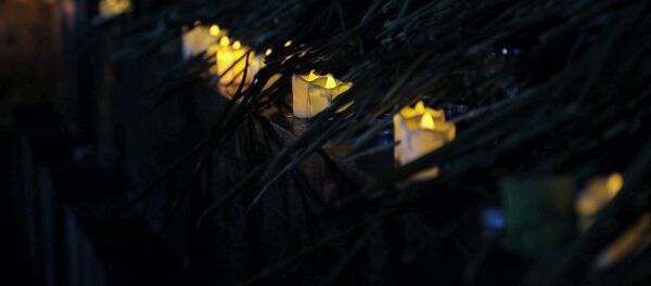 Жители Грюмри поднесли цветы и зажженые свечи к памятнику Азнавуру - Sputnik Армения