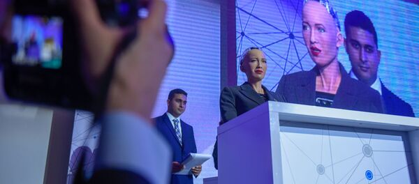 Робот София в центре креативных технологий Тумо (10 октября 2018). Еревaн Робот София в центре креативных технологий Тумо (10 октября 2018). Еревaн - Sputnik Армения