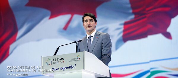 Речь премьер-министра Канады Джастина Трудо на XVII саммите глав государств и правительств стран участниц Франкофонии (11 октября 2018). Еревaн - Sputnik Արմենիա