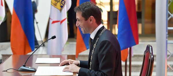 Мэр Еревана Айк Марутян на инаугурации (13 октября 2018). Еревaн - Sputnik Армения