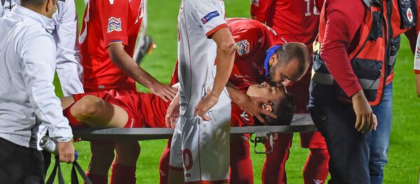 Футбольный матч Лиги Наций УЕФА между сборными Армении и Македонии (16 октября 2018). Еревaн - Sputnik Армения